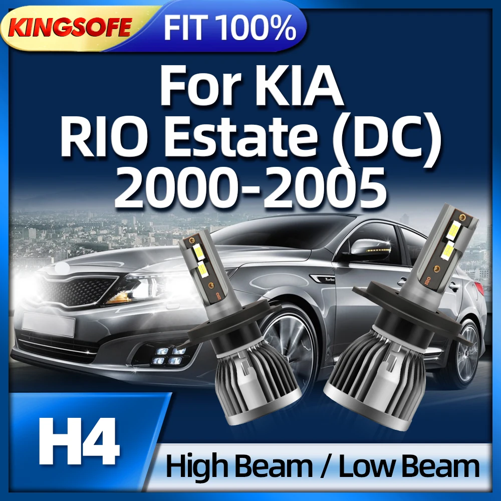 

KINGSOFE LED Car Headlight Super Bright H4 Lights Bulbs 150W 30000Lm For KIA RIO Estate (DC) 2000 2001 2002 2003 2004 2005