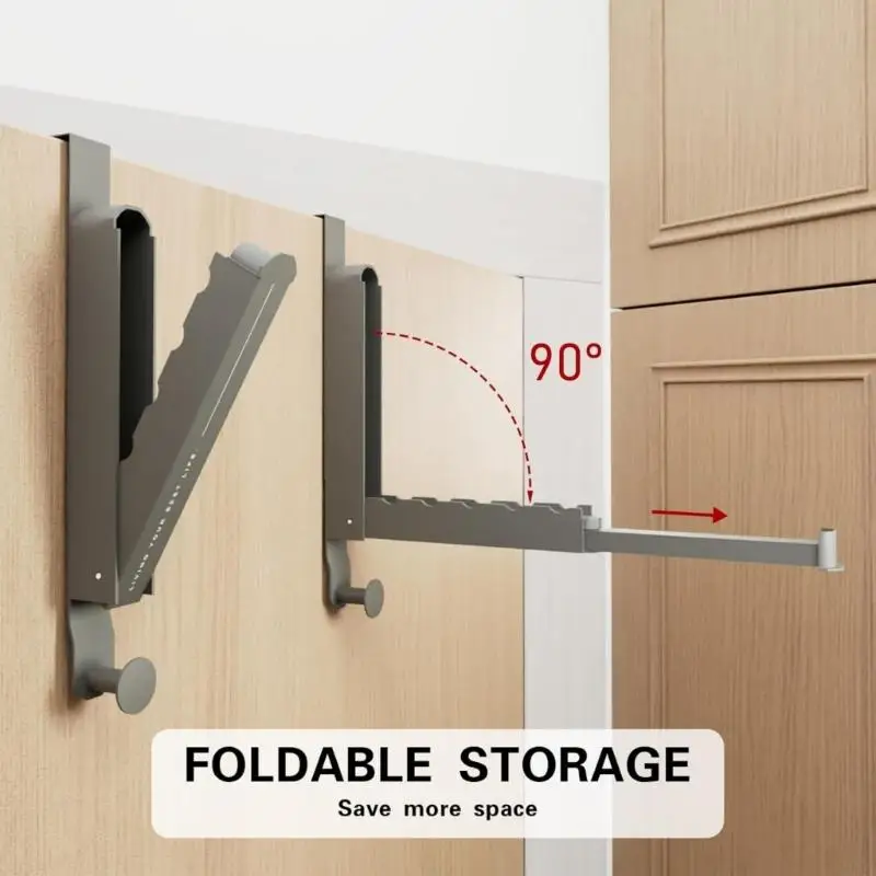 Adjustable Stainless Steel Door Hook With Extension Rod And Bottom Round Hook For Hanging Space B03E