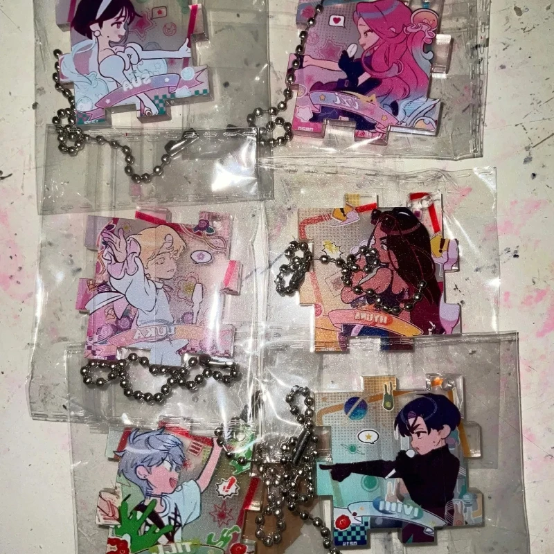 6 قطعة/المجموعة الغريبة المرحلة الدائمة أنيمي المفاتيح Mizi Sua Till Ivan Hyuna Luka مفتاح سلسلة الكرتون الشكل الاكريليك كيرينغ قلادة هدية