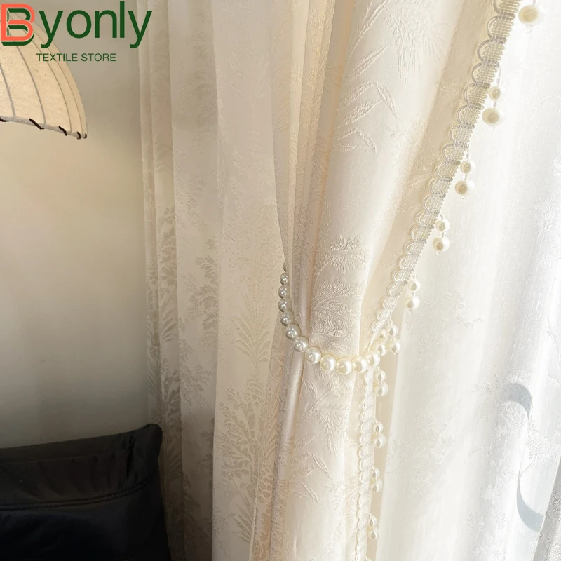 

Французские ретро-шторы с растительным жаккардовым узором, утолщенные, светонепроницаемые, для гостиной, французских окон, на заказ, разделительные шторы, дверные занавески