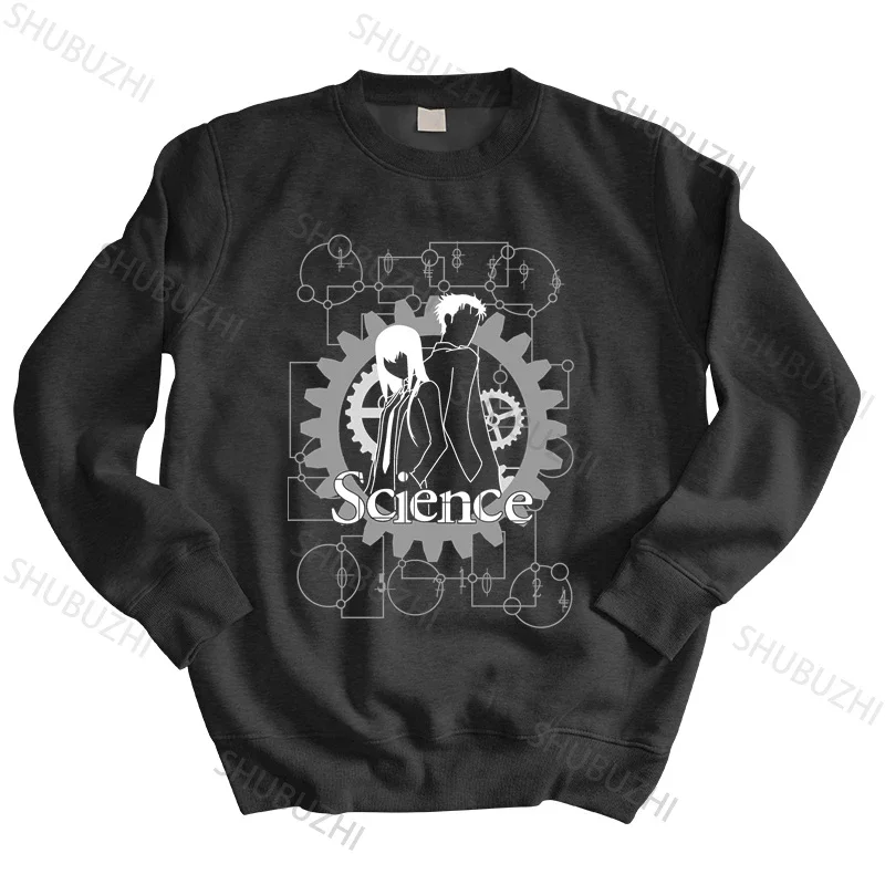 men autumn sweatshirt black hoody Classic Steins Gate hoodies Anime Okabe Mayuri Manga Daru Shiina Rintaro Game thin