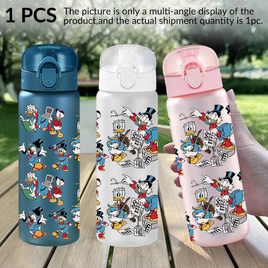 1 szt. Disney Donald Duck, wzór z rodziną Disneya, plastikowa butelka na wodę 770 ml, bidon sportowy na zewnątrz, prezent urodzinowy/na powrót do szkoły