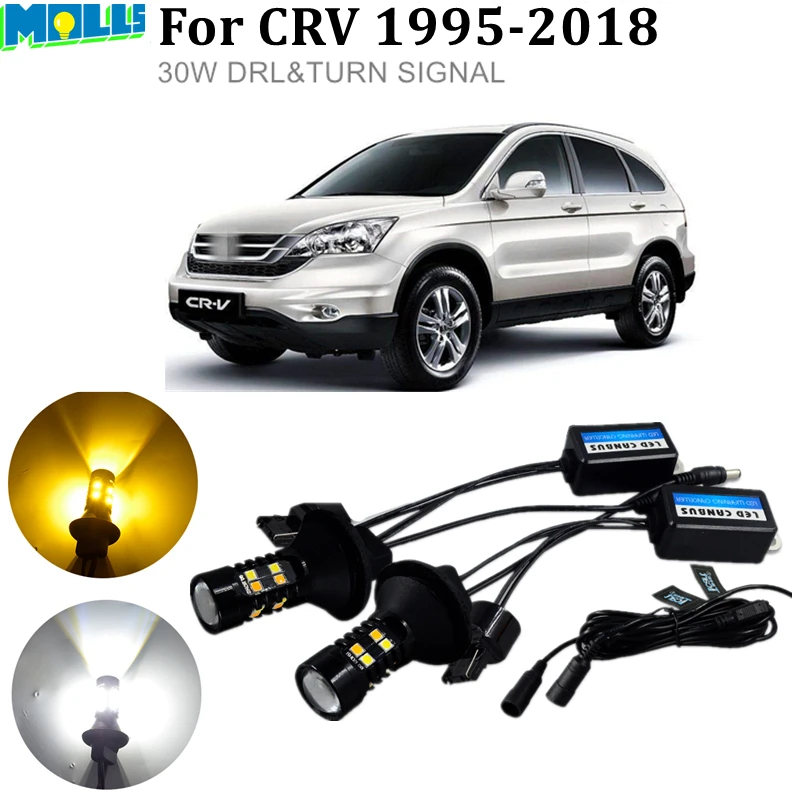 DRL Turn signal For Honda CR-V CRV 2007-2009 2010 2011 2012 2013 2014-2018 led DRL Daytime Running Light Front Turn Signals 7440