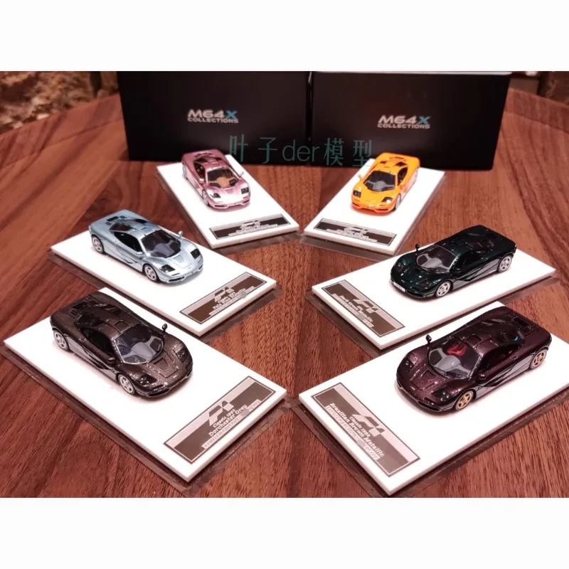 نموذج سيارة ماكلارين F1 للسيارة الخارقة 1/64 مصنوع من الراتنج الثابت متوفر في المخزون، لعبة للأولاد، ديكور قابل للجمع للبالغين.