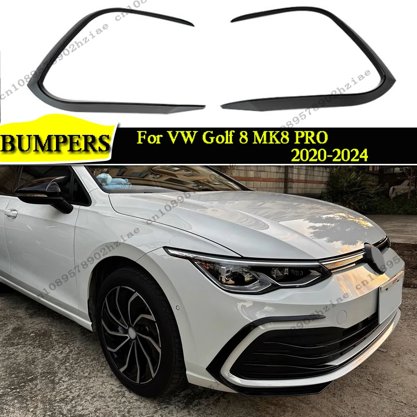 

Front Bumper Side Wind Knife For VW Golf MK8 PRO 2020-2024 Car Front Bumper Fog Light Lower Grille Frame Spoiler Splitter Tuning