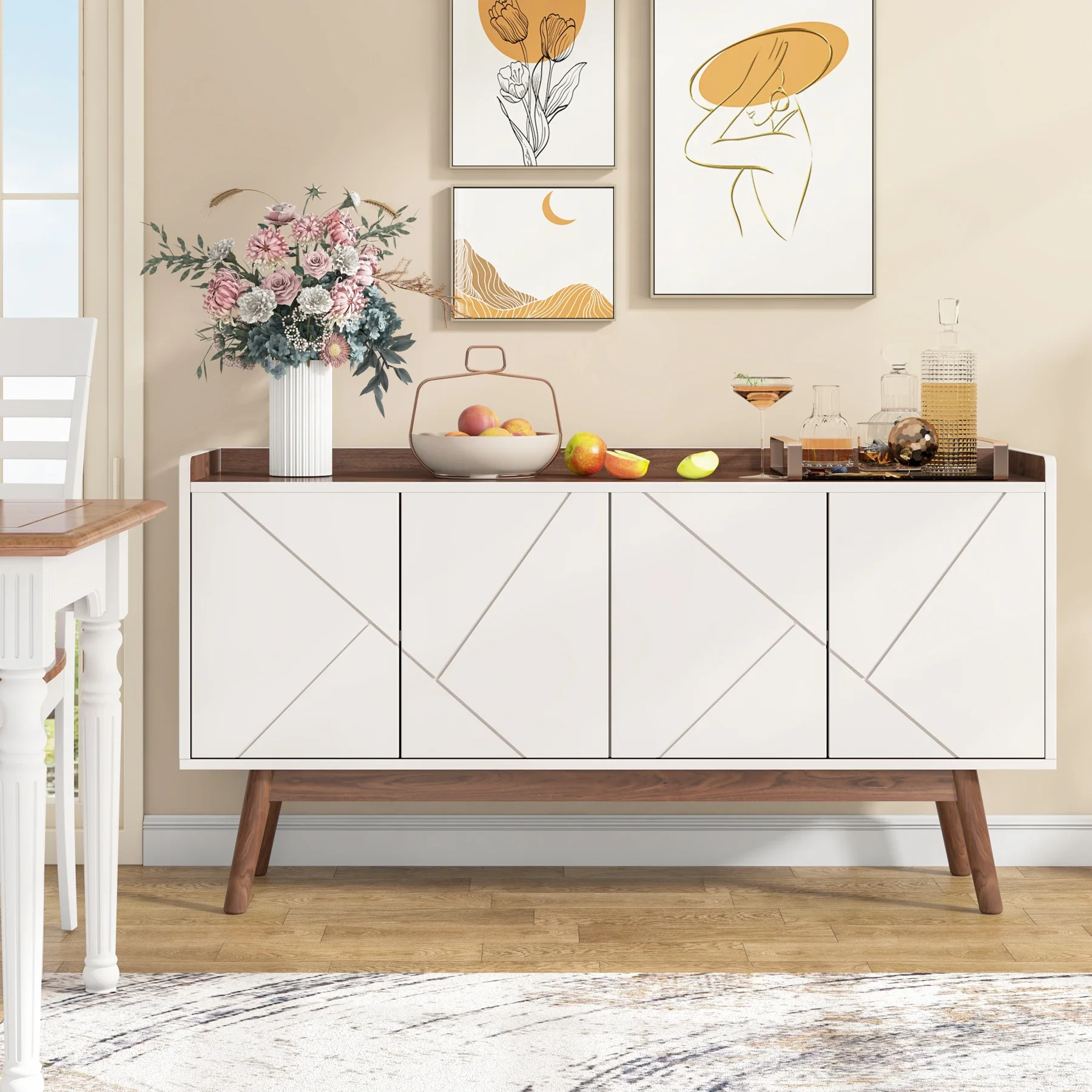 Tribesigns Sideboard Storage Cabinet Modern Buffets & Sideboards Cabinet with Storage, Accent Cabinet Kitchen Storage