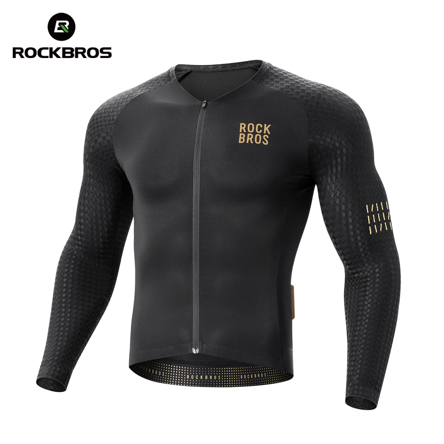 Camisa de Ciclismo Masculina ROCKBROS de Manga Longa, Respirável, Secagem Rápida, Top de Ciclismo com Controle de Umidade, Roupas para Ciclismo de Primavera e Verão
