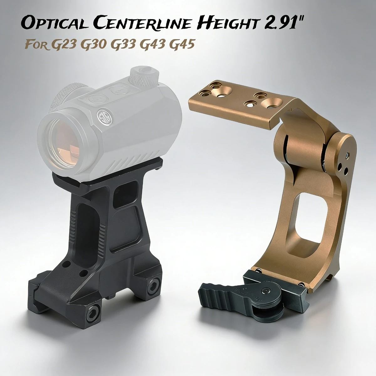 Supports de lunette grossissante tactiques G23 G30 G33 G43 G45 compatibles avec le montage rapide UNITY FTC 2.91