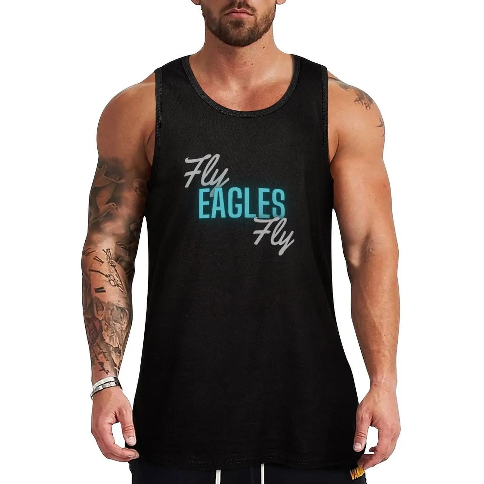 

FLY EAGLES FLY font Tank Top plain t-shirt gym clothing men gym clothing