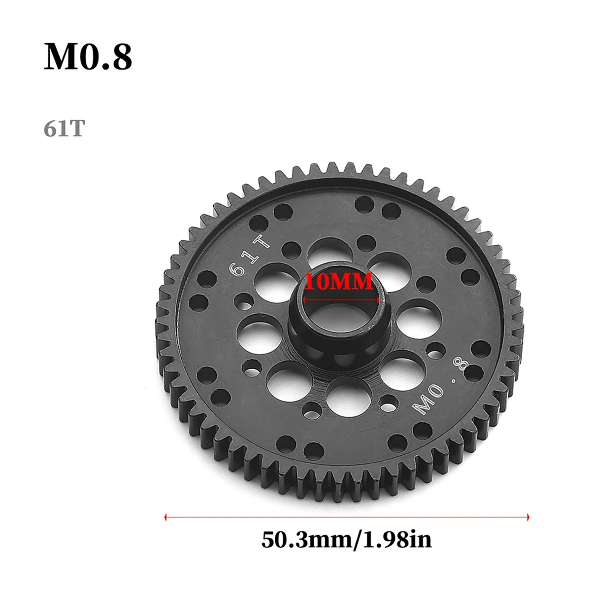 Ingranaggio principale ingranaggio cilindrico in acciaio metallo 32P 61T ARA 311100   Parti di aggiornamento per auto RC ARRMA 1/10 GORGON Monster Truck 2WD nere