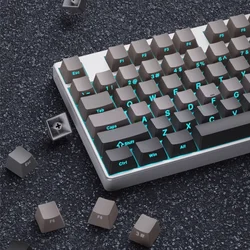 OEM Profile Gradient Black Gray Shine Through Keycaps PBT Double Shot Side Printed Keycap For Mechanical Gamer Keyboard Key Caps