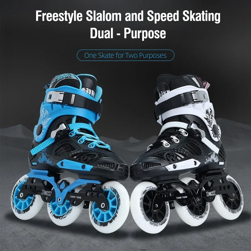 الكبار حذاء تزلج بعجلات الرجال النساء 3/4 عجلات المهنية سرعة أحذية التزلج سباق زلاجات دوارة حرة الاستخدام المزدوج معدات اللياقة البدنية