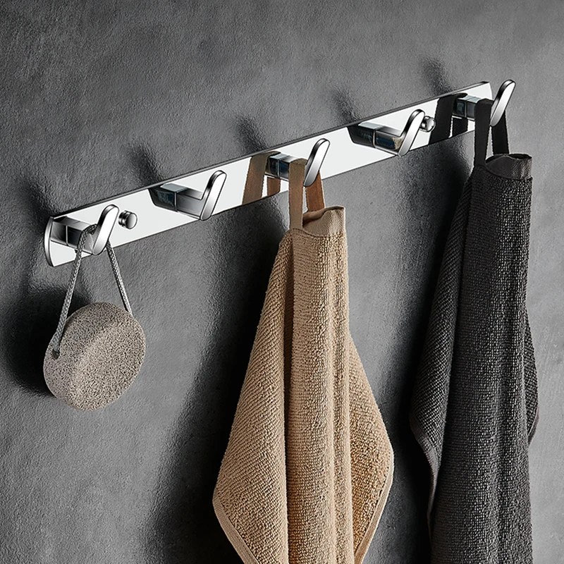 BAKALA Chrom-Wandhaken, hängende Garderobe für Badezimmer, Küche, Schlafzimmer, Flur, Kleiderhalter