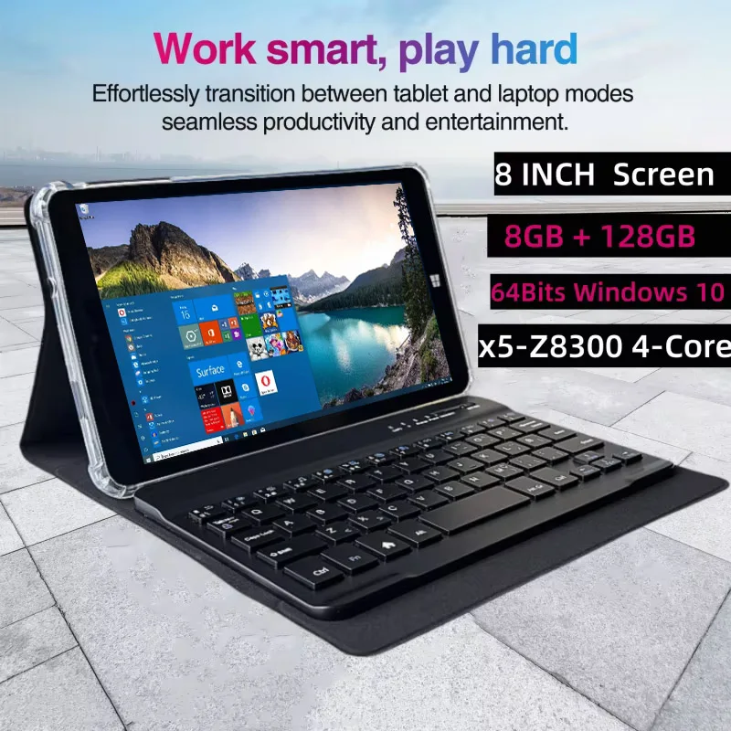 8GB RAM 128GB ROM 8 INCH Windows 10 Tablets Quad-Cores 64bit Intel Atom X5-Z8300 CPU 1280 X 800 IPS Resolution HD-MI Port