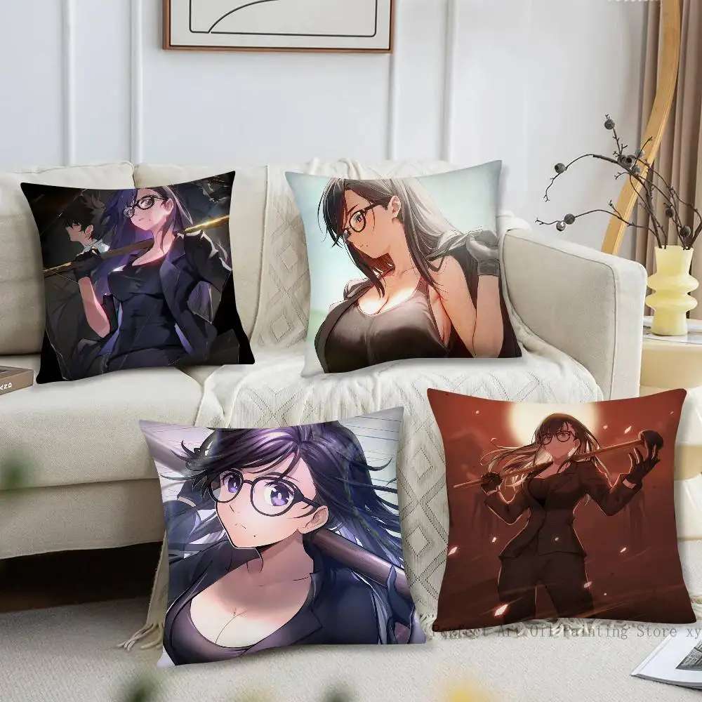 Southern Hizuru Animation Summer Time Rendering Pillow Case Fashion Square Pillowcase Bedroom Sofa Room Ins Decoration Leisure