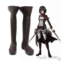 Zapatos de Cosplay de Attack on Titan Mikasa Ackerman, juego de Anime, Cosplay de cómic, zapatos de utilería para fiesta de Halloween