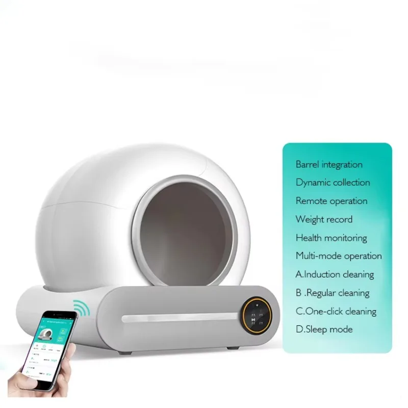 Self Cleaning Cat Toilet EnClosed Pet Tray Cat Litter Box Wifi Intelligent Control Automatic Cleanup Pet Toilet Pets Products