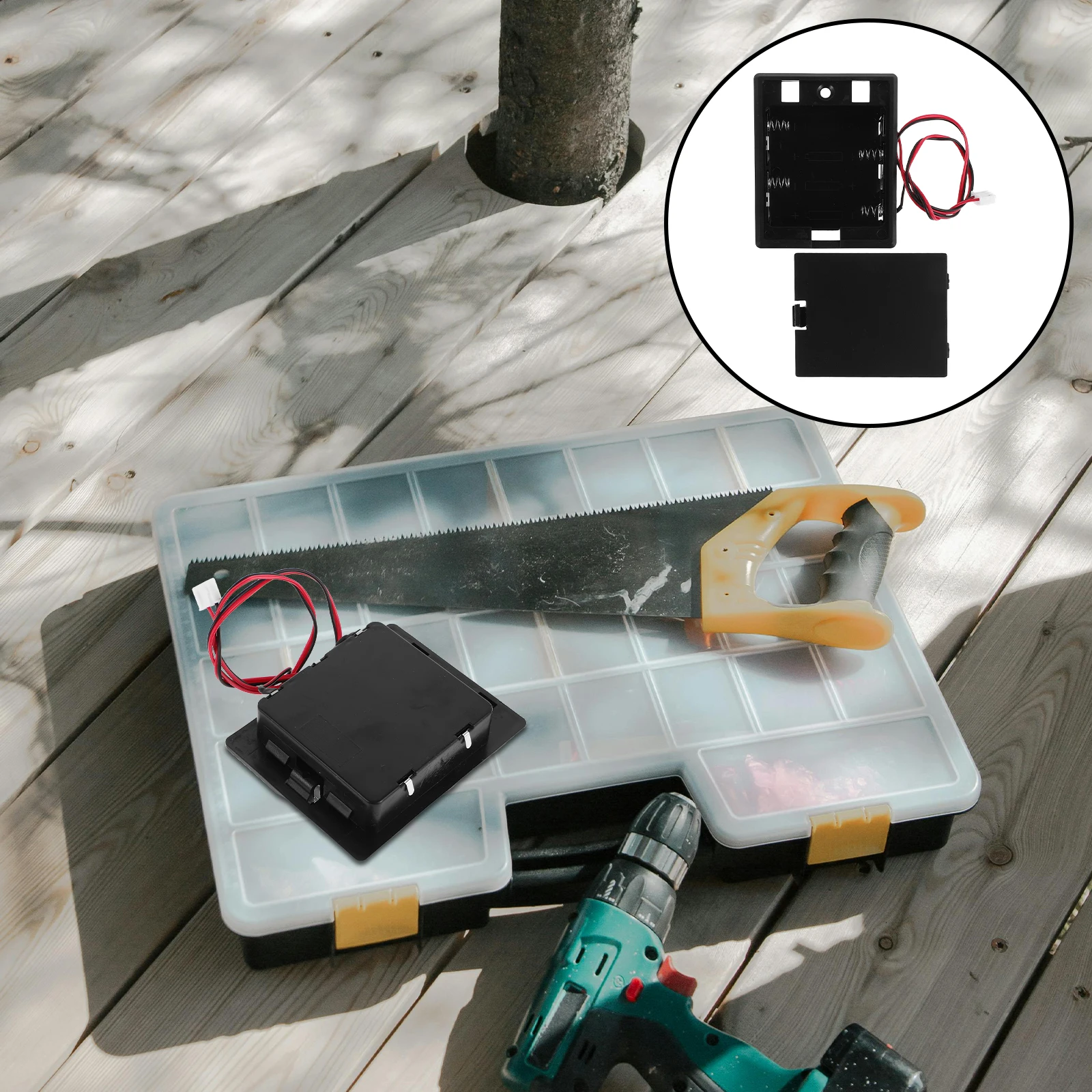 

Universal Aa Holder Case For Safe Inside Interior Durable Electric Replacement Plastic Cover Mini Box Lid Home