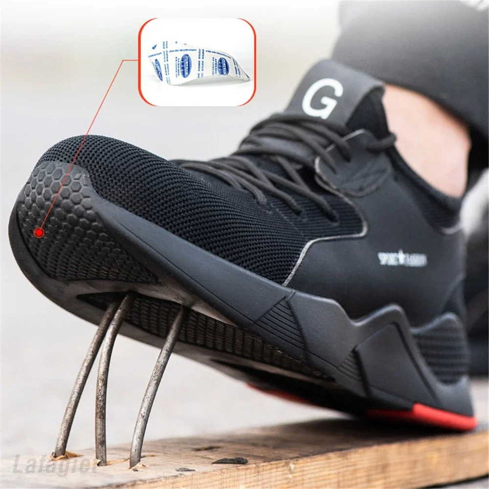 Indestructible Safety Shoes Boot New 2022 New Men Work Safety Shoes Steel Toe Safety Shoe Sneaker Large Size 48 Sport Light Shoe