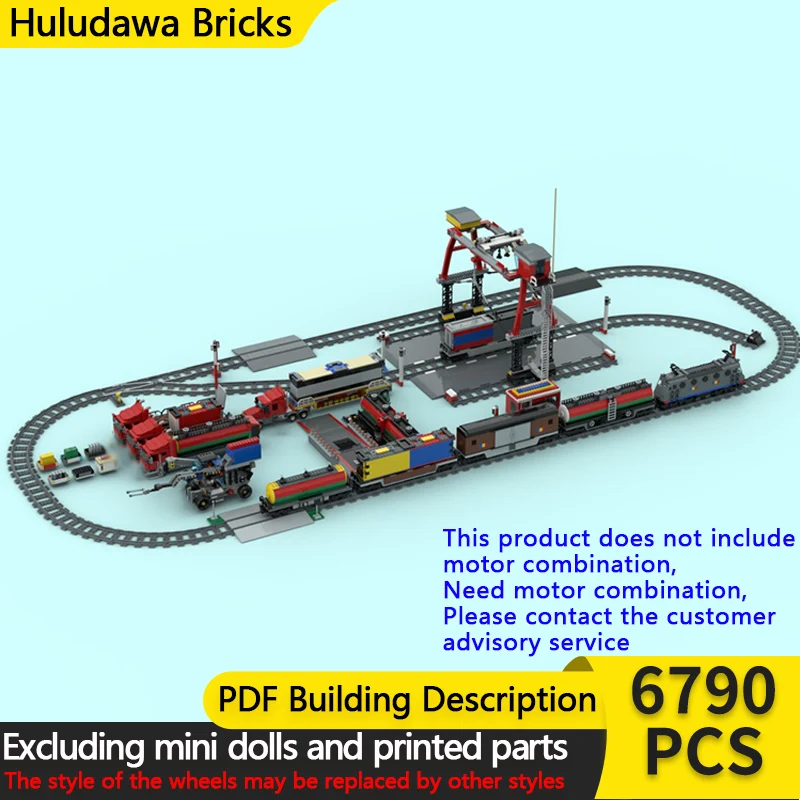 

City Car Model MOC Building Bricks Railway Cargo Transport Train Modular Technology Children Holiday Gifts Assemble Toys Suit