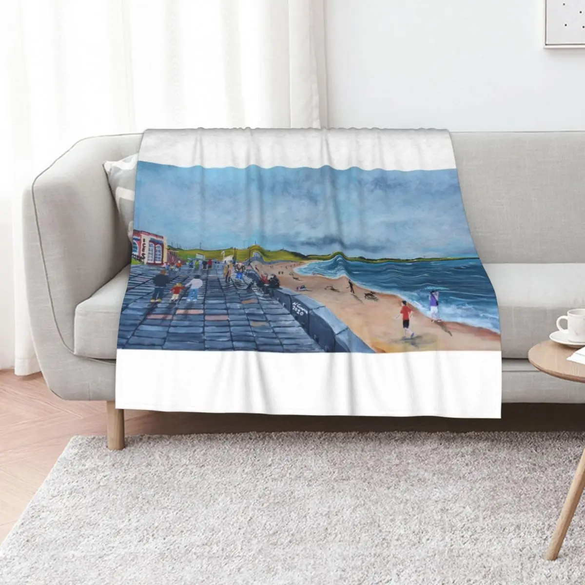 Whitley Bay, with St Marys Lighthouse Throw Blanket Vintage Thermal Comforter valentine gift ideas bed plaid Blankets
