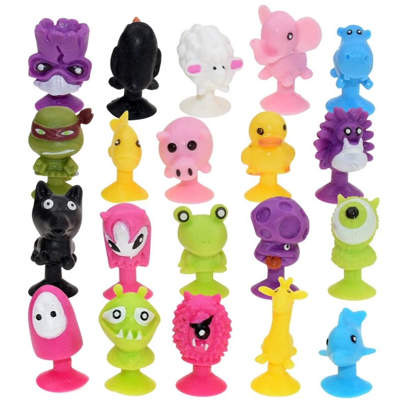 Mini figurines monstre à ventouse pour enfant, lot de 10/20/50 pièces, modèles de dessin animé, animaux, jouets d'action