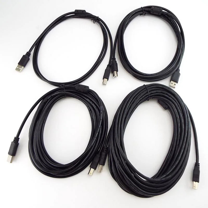 1.5/3/5/10M USB High Speed 2.0 A To B Male Cable For Computer Printer Cord 3 Feet Plug And Play C6