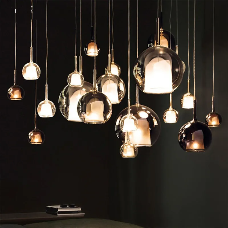 Modern Nordic Pendant Lights Glass LED for Home Dining Room Interior Hotel Lobby Chandelier Lights Ceiling Lamps Room Decor