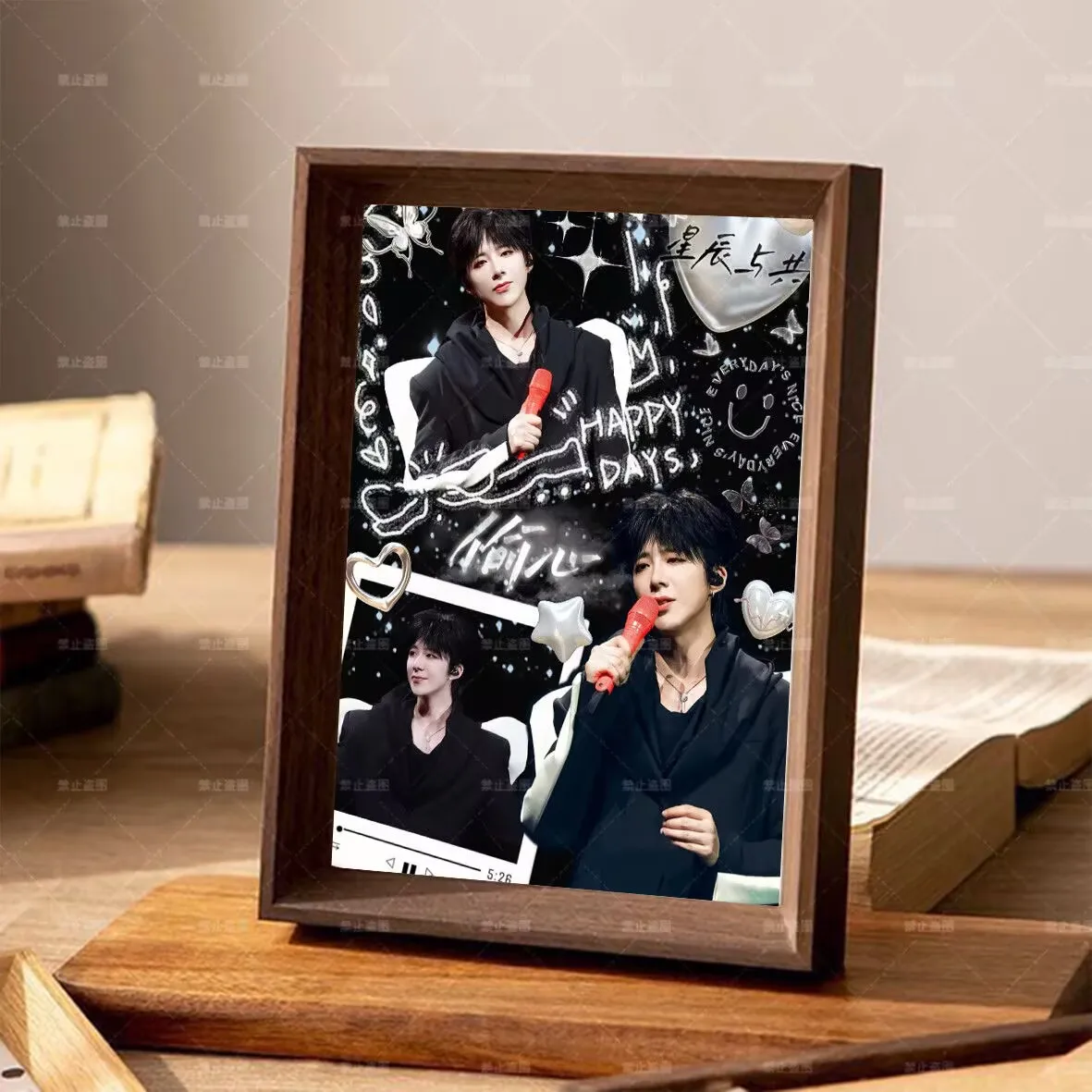 إطار صورة محيطي للحفلات الموسيقية على شكل نجمة من Liu Yuning لتزيين غرفة النوم وطاولة رائعة، هدية لأفضل صديق للإناث