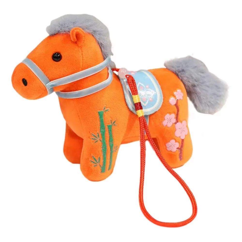 

Funny Cute Stuffed Animal Horse Kawaii Soft Cartoon Steed Doll 12cm Fluffy Plush Horse Doll Pendant Horse Ornament