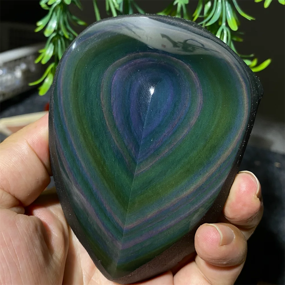 

Rainbow Black Obsidian Crystal Natural Free Form Specimen Raw l Stone Home Decoration Mineral Quartz Gemstones Minerals