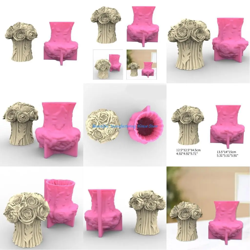 

E56A силиконовые формы для цветов розы, форма для эпоксидной смолы, сделай сам, формы для свечей, настольный орнамент, для