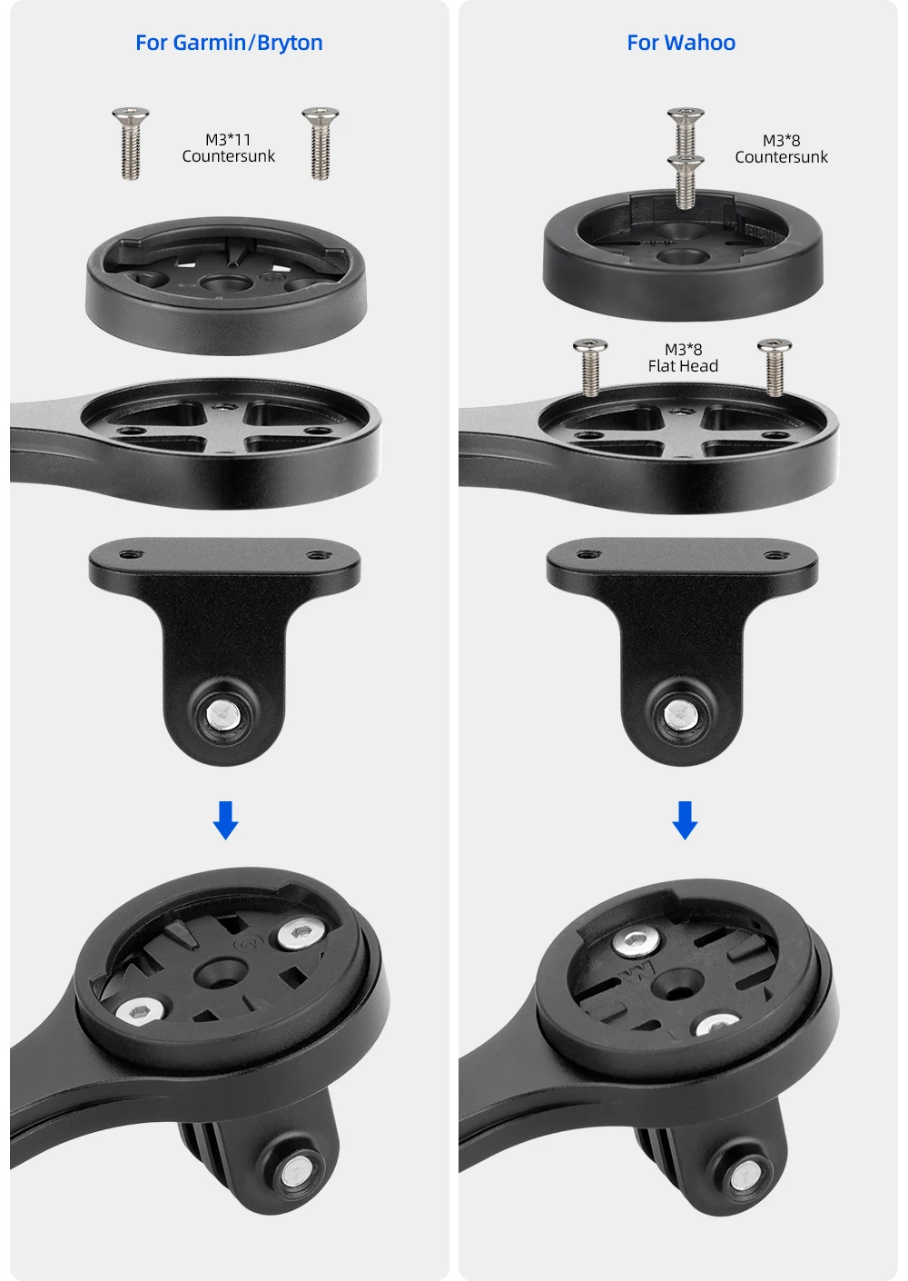 Deemount Extended Stem Holder für Specialized Roval Rapide Cockpit, passend für Garmin 1050 Wahoo ACE Magene GoPro Mount Bracket Holder – Detail 7