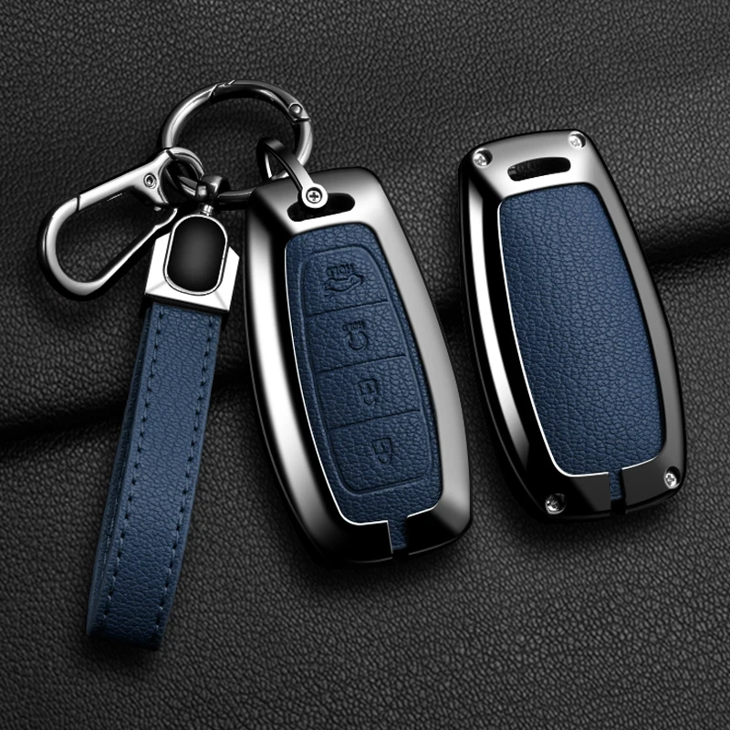 

Metal Car Key Case For Hyundai Performance Elantra GT Kona Santa Fe Veloster Smart Remote Protector Fob Cover Shell