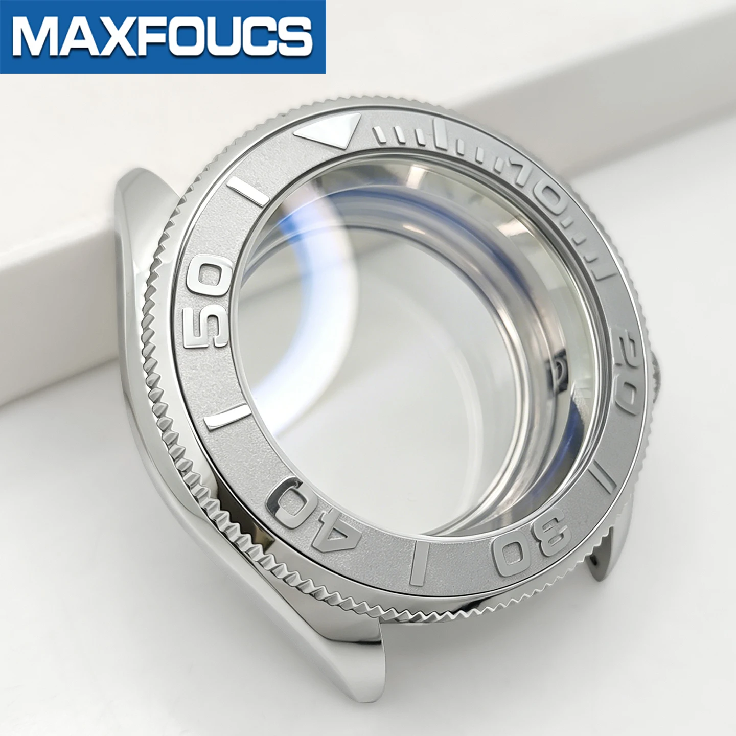 MM300 SKX 3.8 Uhrengehäuse-Set, silberfarben, poliert, passend für NH35/NH36/NH34 MOD-Uhrengehäuse, Teile, Saphirglas-Einsatz, Krone, individuell – Detail 9