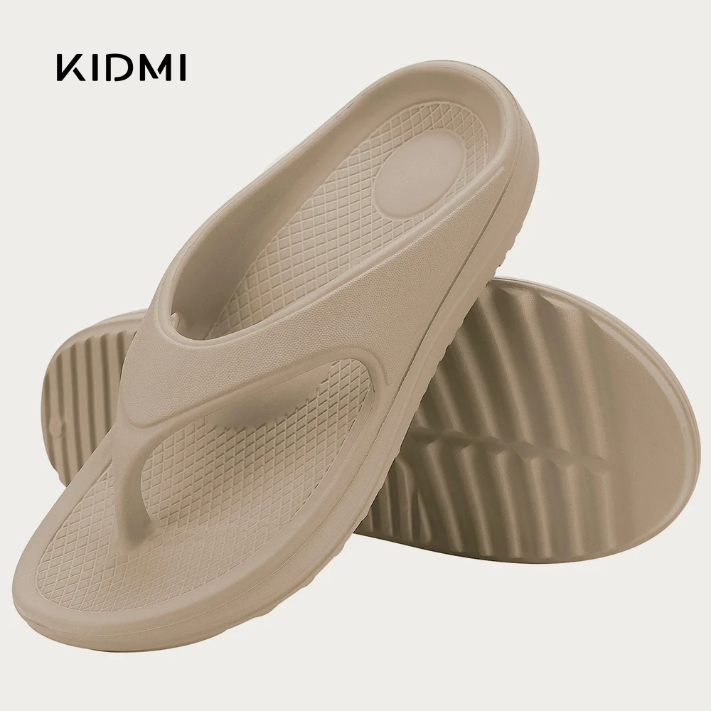 Kidmi kadın ortopedik sandalet moda plaj Flip Flop yaz açık yumuşak sandalet kemer desteği ile klasik kadın Flip Flop