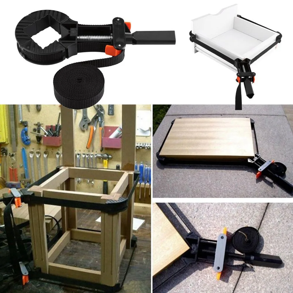 

Stable Grip Multifunctional Band Clamp Adjustable Polygon Woodworking Clamp Durable Sturdy Fixing Tool Panel Bonding