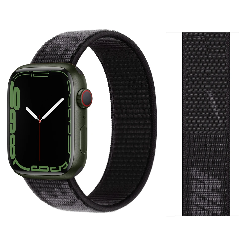 Ремешок для Apple Watch Band 44 мм 40 мм 45 мм 41 мм 49 мм 42 мм 38 мм 45 мм Нейлоновый браслет Correa iwatch Series 9 7 se 6 Ultra 2 8 Band