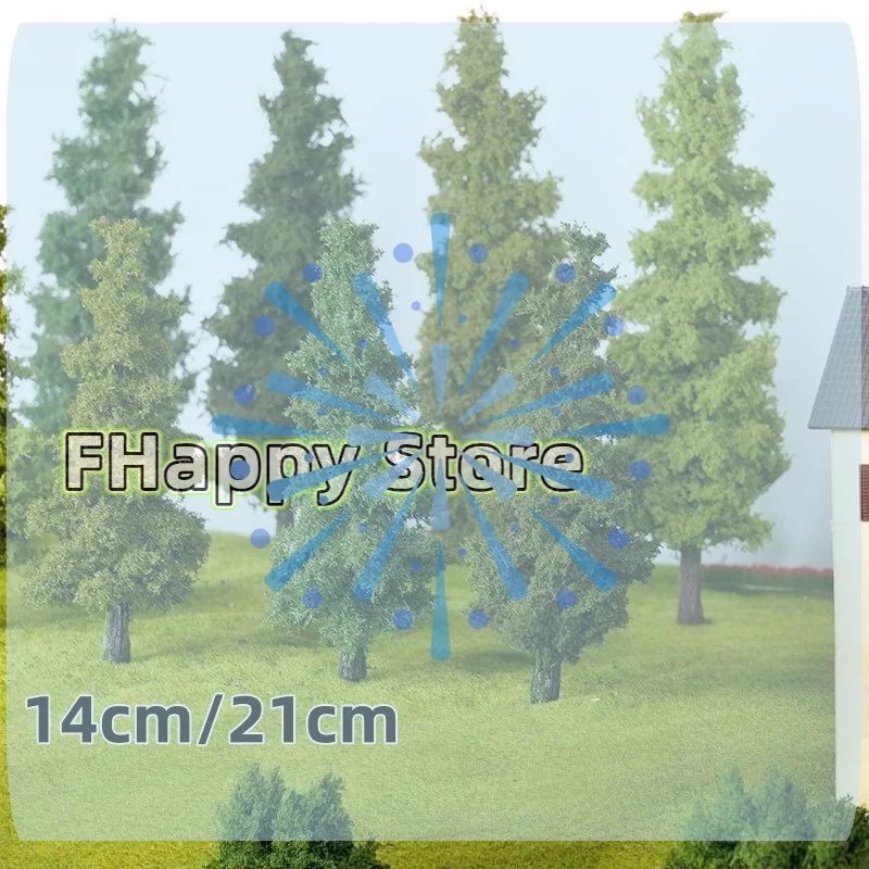 1Pcs Handmade DIY Landscape Decor Simulation 14/21cm Pine Tree Train Layout Military Sand Table Material