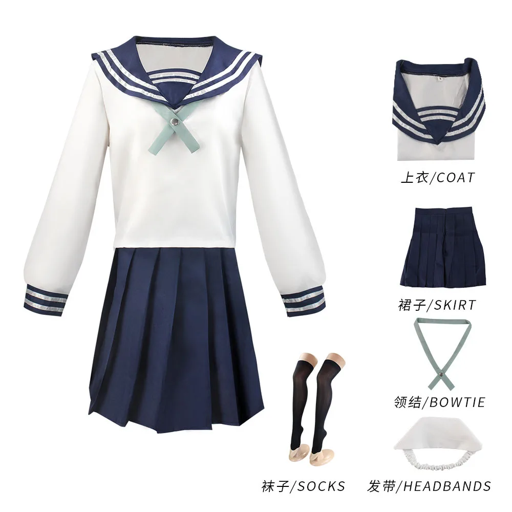 IN STOCK Anime Amanai Riko Cosplay Sailor JK Suit Dress Outfit Uniform Sets Halloween Women Girls Costume