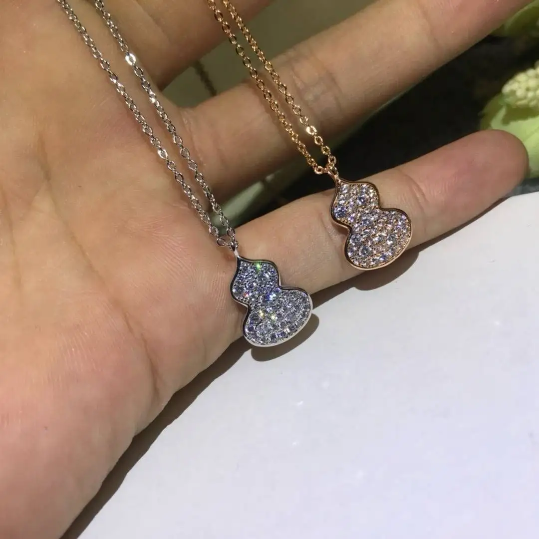

High-version Qilin small gourd necklace full diamond flower vine collarbone chain