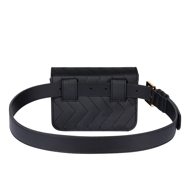 Fashionable Women's Genuine Leather Golf Belt with Waist Bag - High Quality Golf Belt for Mobile and Range Finder