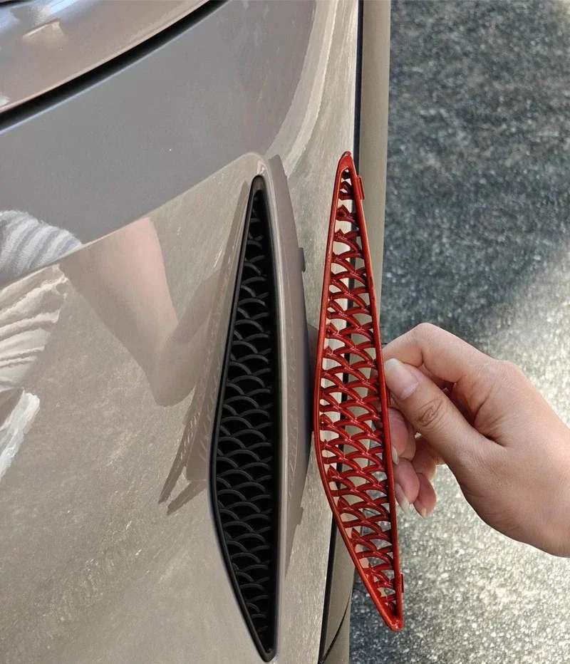 For MINI Cooper Modified LCI JCW F57 F56 F57 Cooper Decorative Fish Scale Mesh Front Bumper Both Side Air Inlet Net Accessories