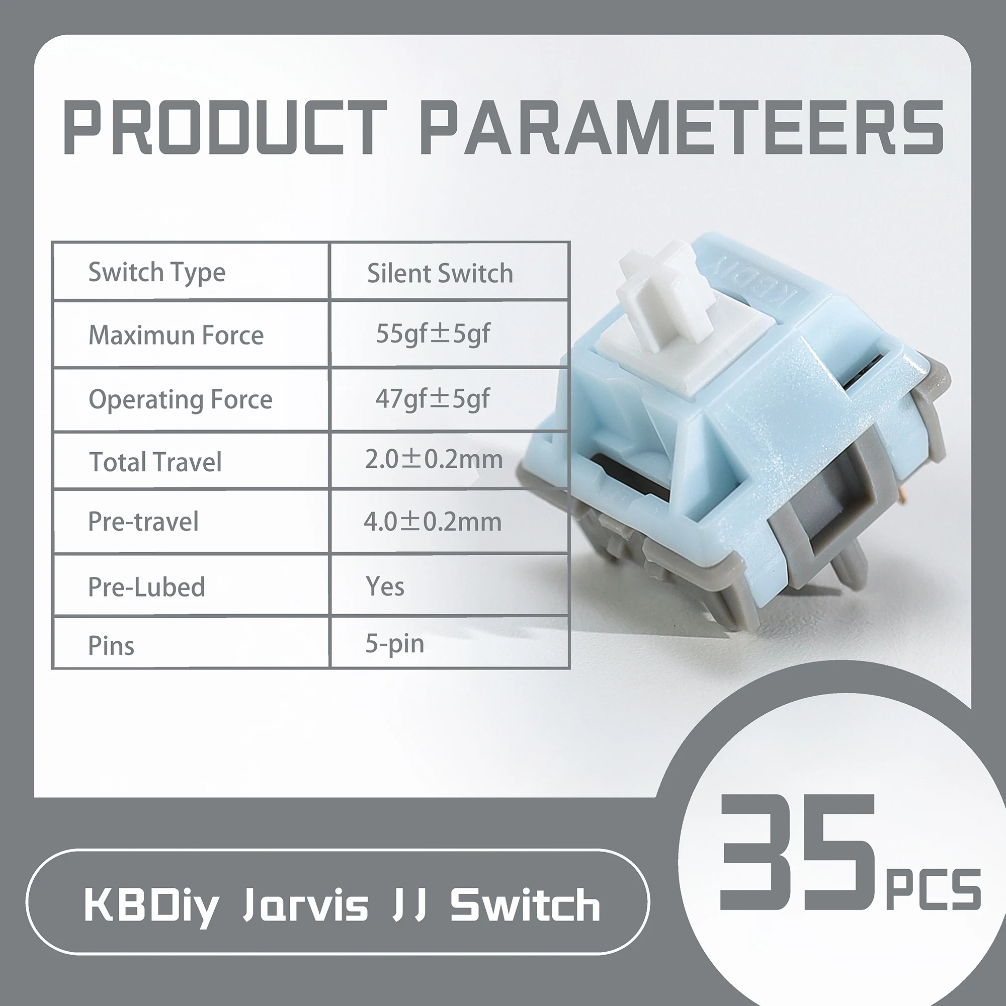 KBDiy Jarvis JJ Silent Mechanical Keyboard Switches