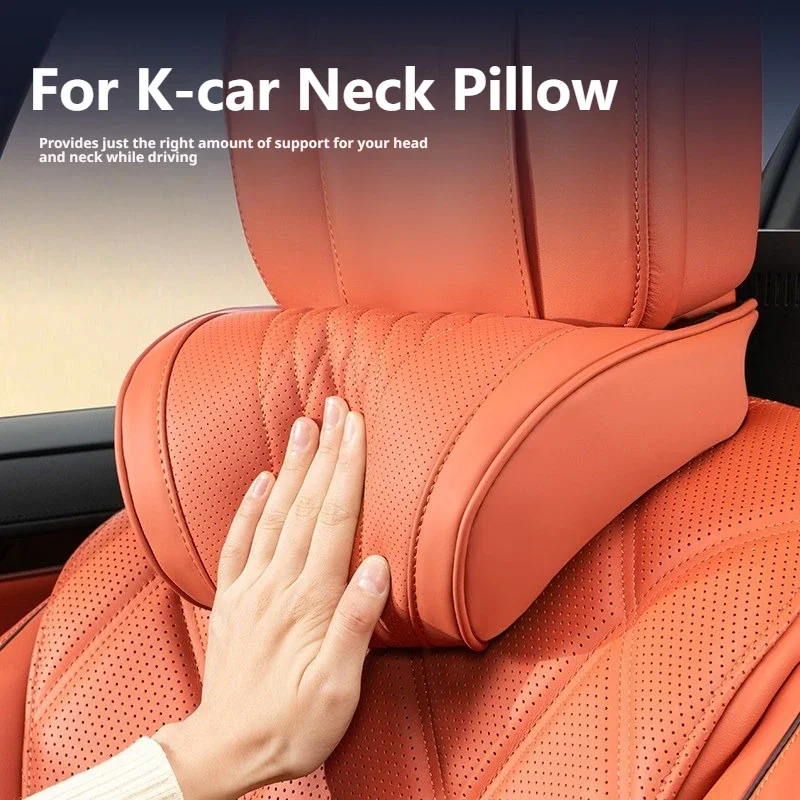 Luxury Memory Foam Nappa Leather Car Lumbar Suppor For K-car Hustler Wagon R N-Box S660 Move Copen Sakura Delica Cervical Pillow