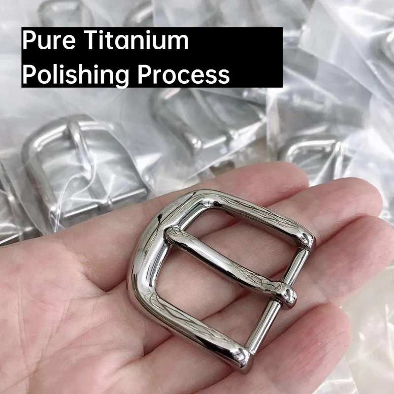 التيتانيوم النقي 25 مللي متر حزام رئيس دبوس مشبك تلميع غير قابل للصدأ الرجال والنساء هيبوالرجينيك تنوعا موضة مشبك حزام غير رسمي #1