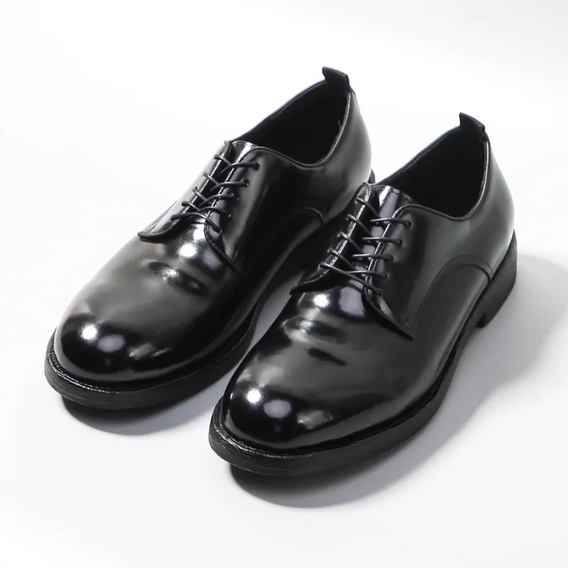 

Mens Genuine Leather Dress Shoes Luxury Handmade Quality Comfortable Autumn Fashion Round Toe Black Wedding Social Shoes Man