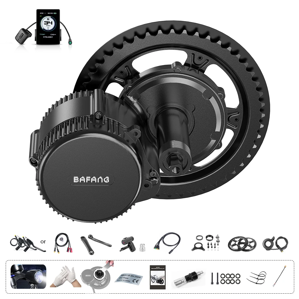 BAFANG BBS02B 500W Mid Motor 36V 48V EBike Kits 8fun BBS02 Bicycle Brushless Engine Electric Bike Conversion DIY Complete Set