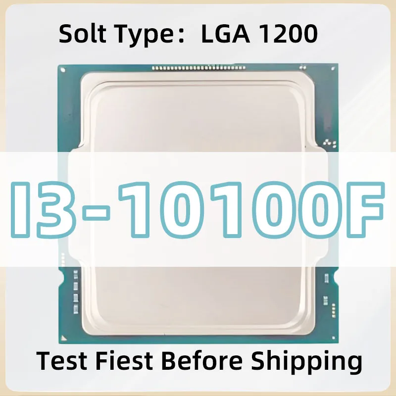 Core I3 10100F CPU 3.60GHz 4-Core 8-Thread 65W 6MB LGA1200 Processor For Desktop i3-10100F Without Integrated Graphics Card