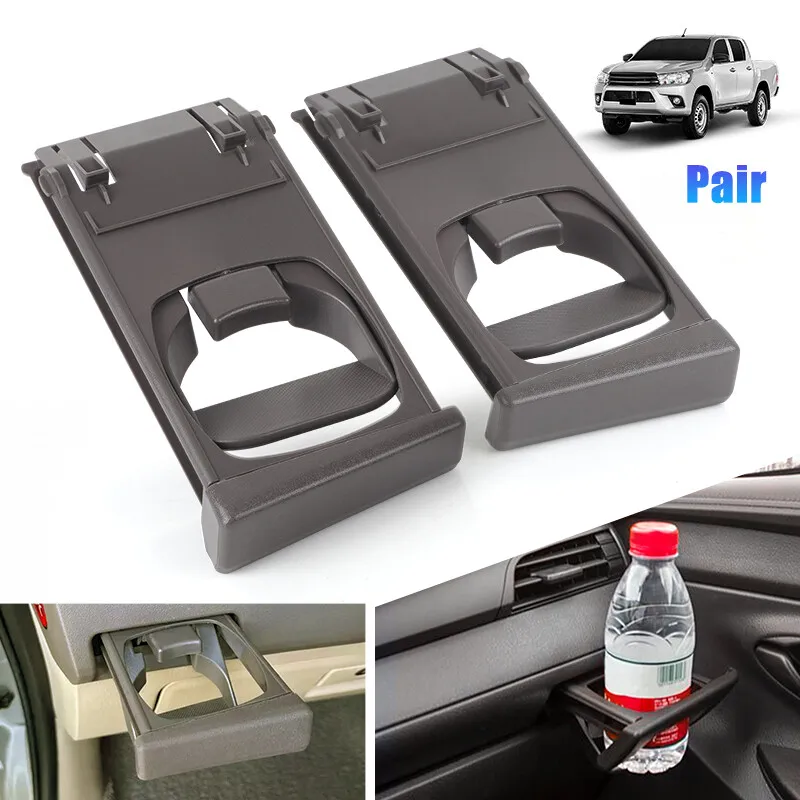 2X Car Cup Holder Support For Toyota Hilux Vigo SR Pickup Fortuner 2004 ~2015 55604-0K010 556040K010 Black Cup Bracket